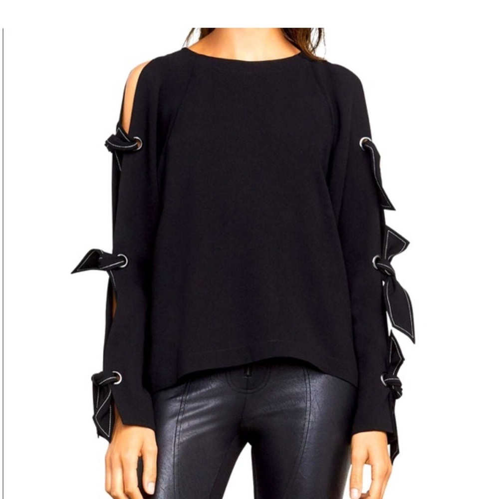 BCBGMaxazria Haydin Tie Sleeve Top